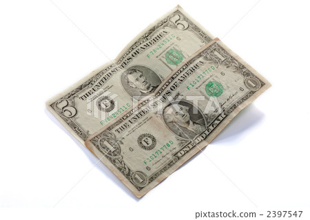 美元鈔票1美元5美元鈔票 2397547