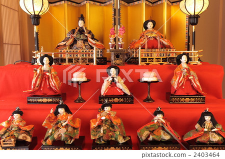dolls for girl's festival, five musical dolls, three court ladies 2403464