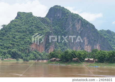 老撾湄公河和高樓住宅世界遺產的景觀 老撾湄公河和高樓住宅世界遺產的景觀 2404801