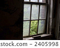 Window of broken glass of ruins 2405998