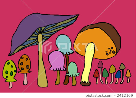 KIN 11 mushroom set pink - Stock Illustration [2412169] - PIXTA
