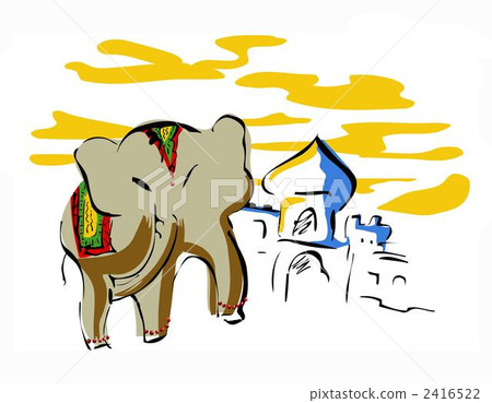 Indian elephant and mosque 2416522