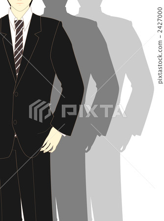 西裝的男性插圖(垂直位置·按鈕關閉) 西裝的男性插圖(垂直位置·按鈕關閉) 2427000