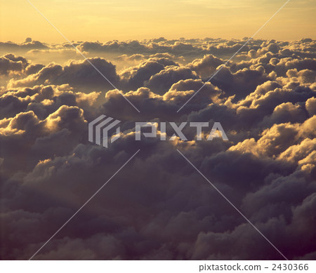 From the summit of the sea of clouds Mt. Fuji receiving the rising sun 2430366