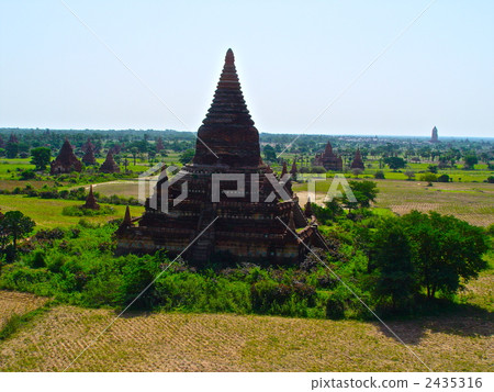 Pagoda forested in the plain (Bagan / Myanmar) 2435316