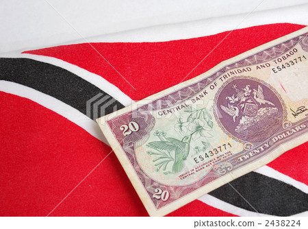 Trinidad and Tobago notes and national flag 2438224