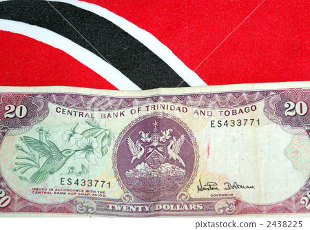 Trinidad and Tobago notes and national flag 2438225