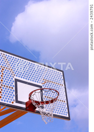 Basketball goal under blue sky 2439791