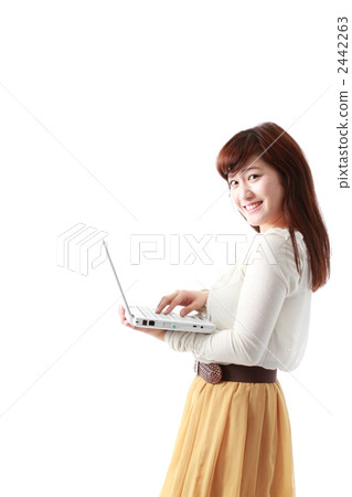 Laptop computer and woman 2442263