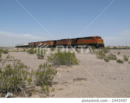 Railway running along the desert along Route 66 Railway running along the desert along Route 66 2443497