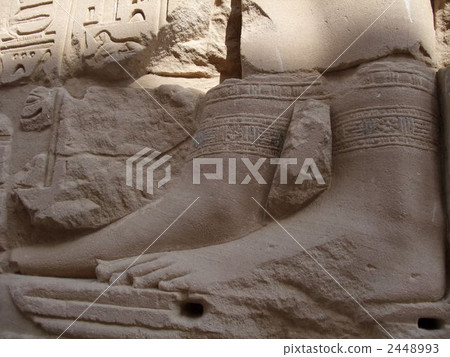 Relief of feet in Isis Temple Relief of feet in Isis Temple 2448993