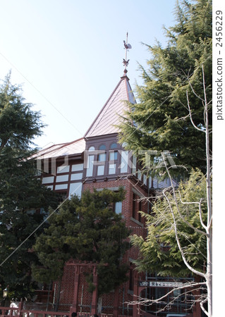 western-style house, delta roof, weathercock 2456229