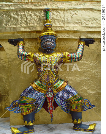 支持金塔的“Kurtto雕像”（Wat·Plakaio（翡翠寺）/曼谷·泰國王國） 2459054