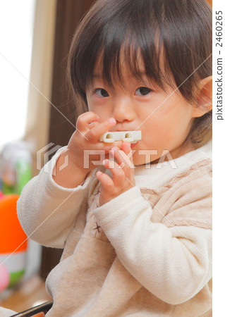 1 year old girl playing in the living room 1 year old girl playing in the living room 2460265