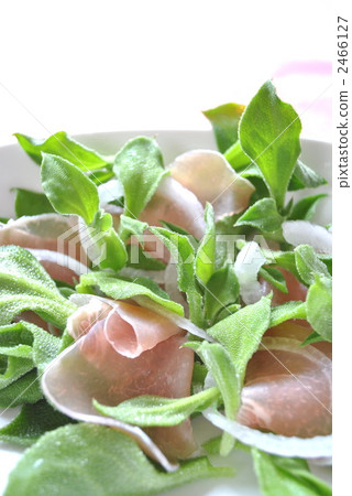 Ice plant and raw ham salad Ice plant and raw ham salad 2466127