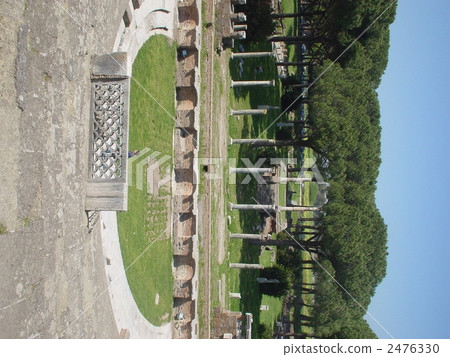 Theater and vertical composition of Ostia Antica, one of the foremost trade ports of ancient Rome 2476330