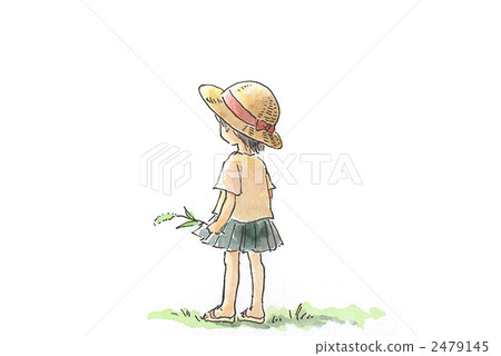 Straw hat girl back 2479145