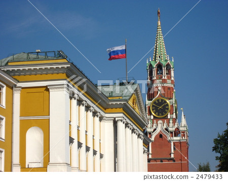 Russian Moscow Presidential Palace of Kremlin and Spaskaya Tower Russian Moscow Presidential Palace of Kremlin and Spaskaya Tower 2479433