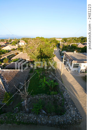 A settlement of Taketomijima seen from a bird's eye view of the tower of Nagomi 2481223