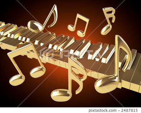 Musical note and keyboard Musical note and keyboard 2487815