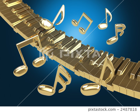 Musical note and keyboard Musical note and keyboard 2487818
