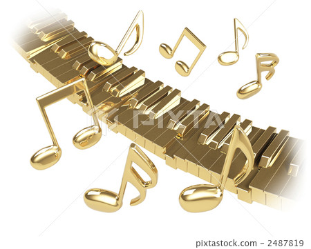 Musical note and keyboard Musical note and keyboard 2487819