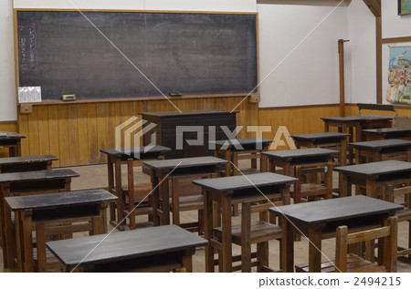 classroom, wooden chair, wood desk 2494215