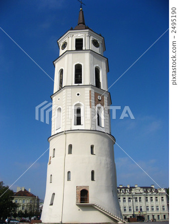 Bell tower of Cathedral Square in Lithuania Vilnius 2495190