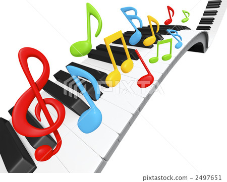 Musical note and keyboard Musical note and keyboard 2497651