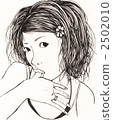 Middle hair beautiful woman 2502010