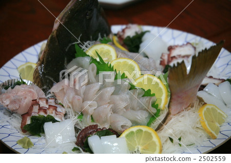 lifelike arrangement of sashimi, food, foods 2502559