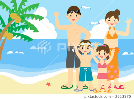 和家人一起在海灘游泳 和家人一起在海灘游泳 2513570
