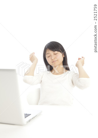 白色背景 白底 美女 2521759