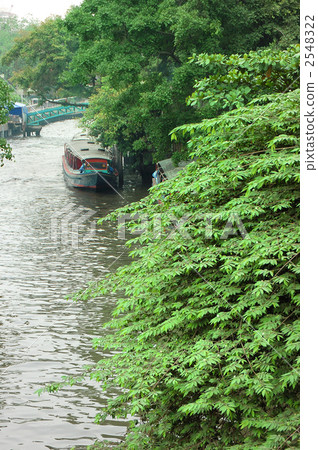 Speed boat and canal Speed boat and canal 2548322