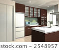 Walnut grain open kitchen 2548957