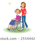 Women's white background with wheelchair 2554442