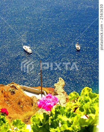 仲夏愛琴海和船（聖托里尼島） 2563630