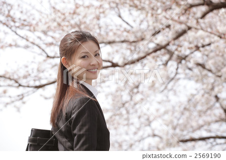 OL and cherry blossoms 2569190