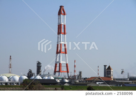 huge chimney, petrochemical complex, industrial complex 2588096