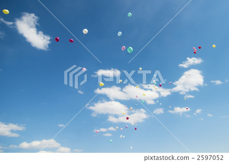 Blue sky and balloon release Blue sky and balloon release 2597052