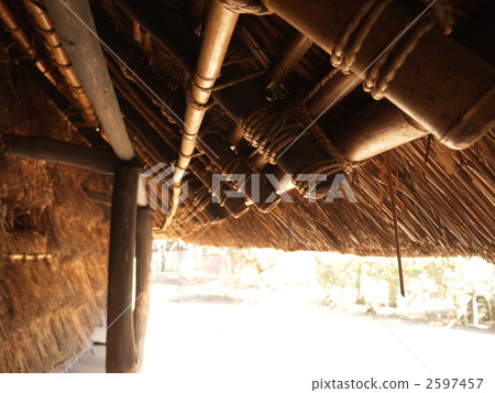 straw-thatching, under the eaves, thatching 2597457