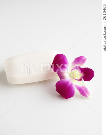 肥皂和鮮花[浴室，水療中心，美容院圖片] [白色背景，副本空間] 2610466