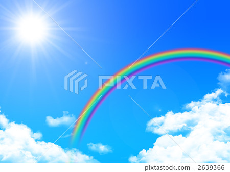 Blue sky and rainbow Blue sky and rainbow 2639366