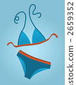 淺蘭的泳裝，比基尼泳裝的例證 2659352