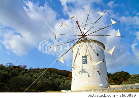 Greek windmill and blue sky Greek windmill and blue sky 2660989