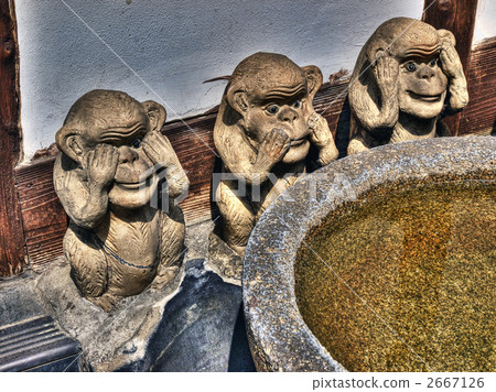 三個聰明的猴子 塑像 雕刻品 2667126