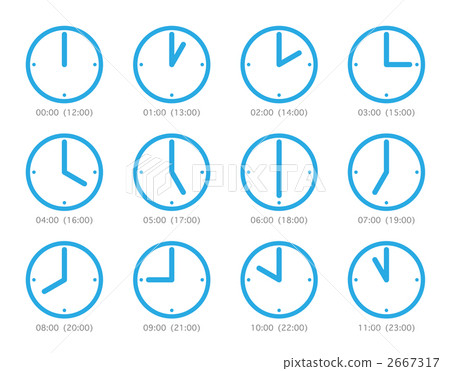 Pict time clock (each 00 minutes) Blue 2667317