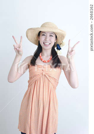 戴草帽的婦女 2668162