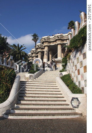 Guell公園入口處的樓梯2 Guell公園入口處的樓梯2 2673691
