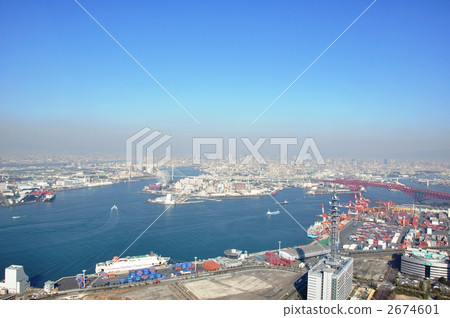 Osaka harbor bird's eye view 2674601
